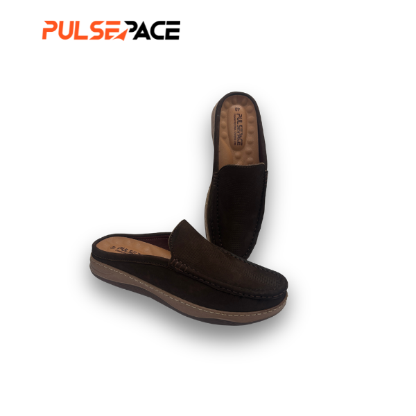 Men’s Premium Genuine Leather Casual half Loafer - dark brown