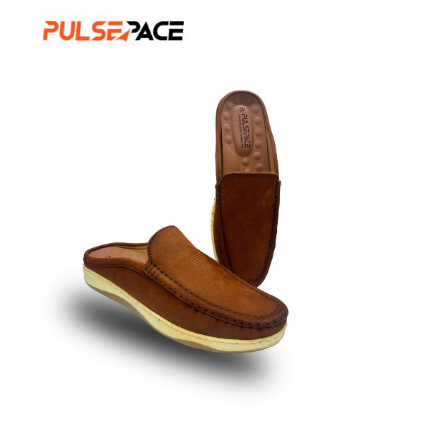 Men’s Premium Genuine Leather Casual half Loafer - Deep Brown