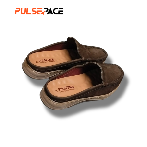 Men’s Premium Genuine Leather Casual half Loafer - dark brown