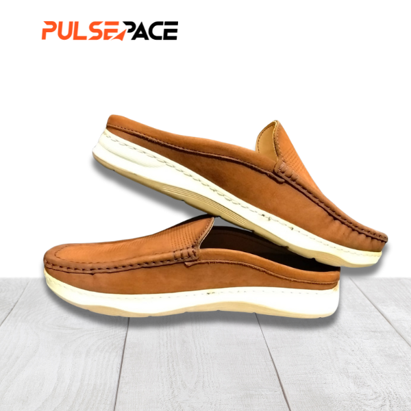 Men’s Premium Genuine Leather Casual half Loafer - Deep Brown