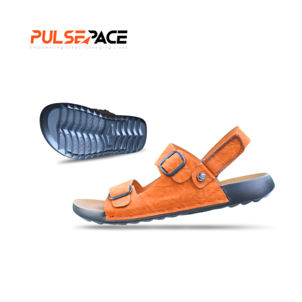 Premium Sandals Bop Leather Brown with Comfortable Jerin Sole & Stylish Buckle Design