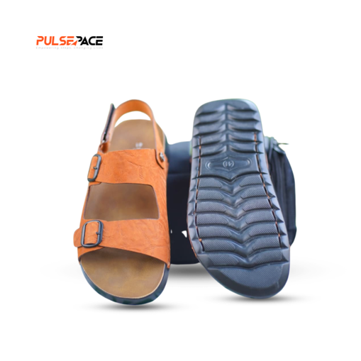 Premium Sandals Bop Leather Brown with Comfortable Jerin Sole & Stylish Buckle Design